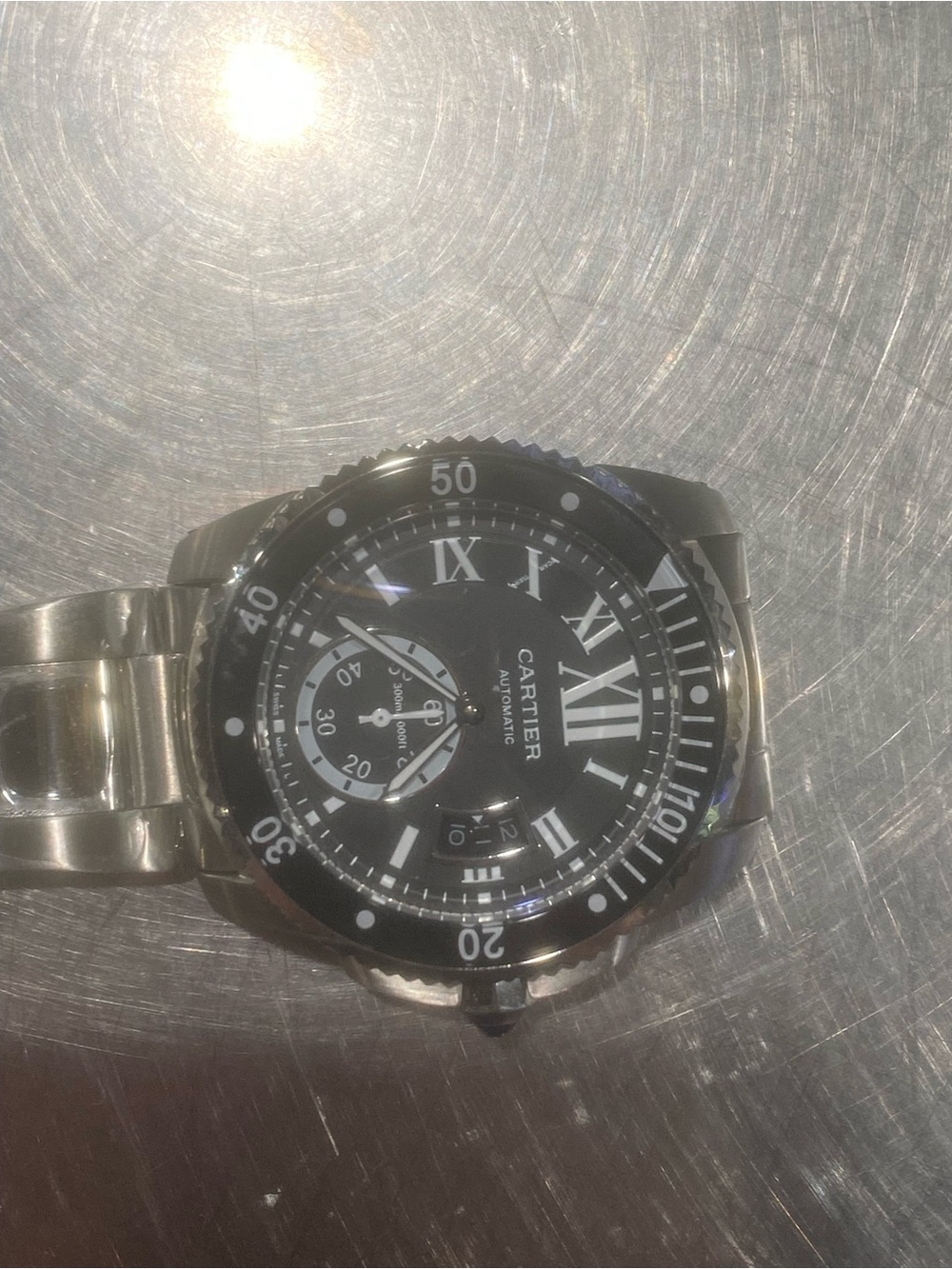 New Cartier Black and Silver Dive-Style Automatic Watch - Picture 2 of 3